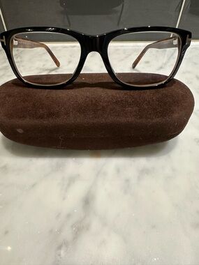 Tom Ford Black Frames with Brown Temples Eye Glasses